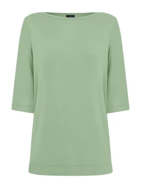 Quiet Green 3/4 Sleeve Viscose Blend T-Shirt