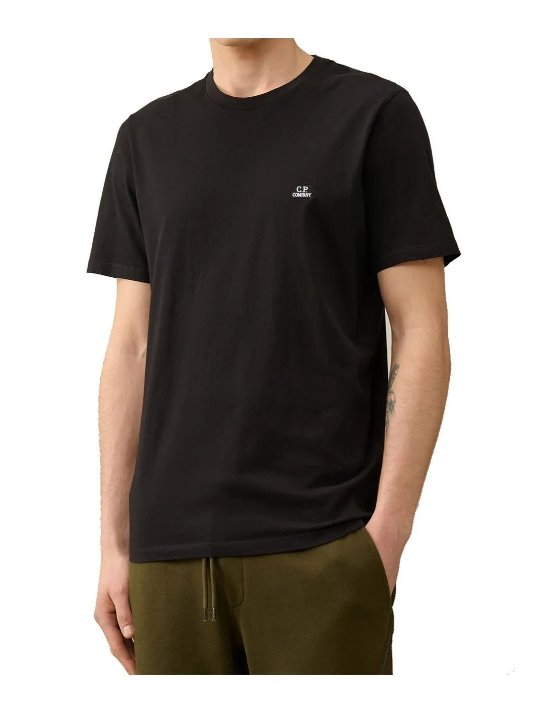 Black Logo Jersey T-shirt for Men by C.P. Company