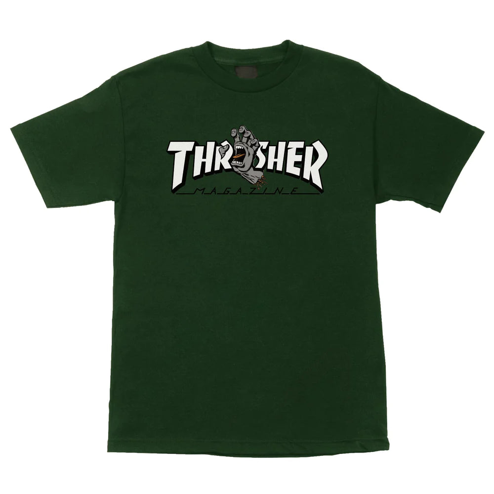 T-Shirt Santa Cruz Thrasher Screaming Logo Short Sleeve Forest Green