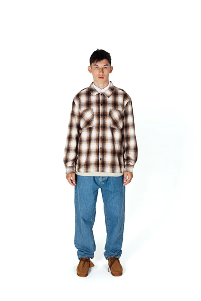 Brown Taikan Heavyweight Plaid Shirt