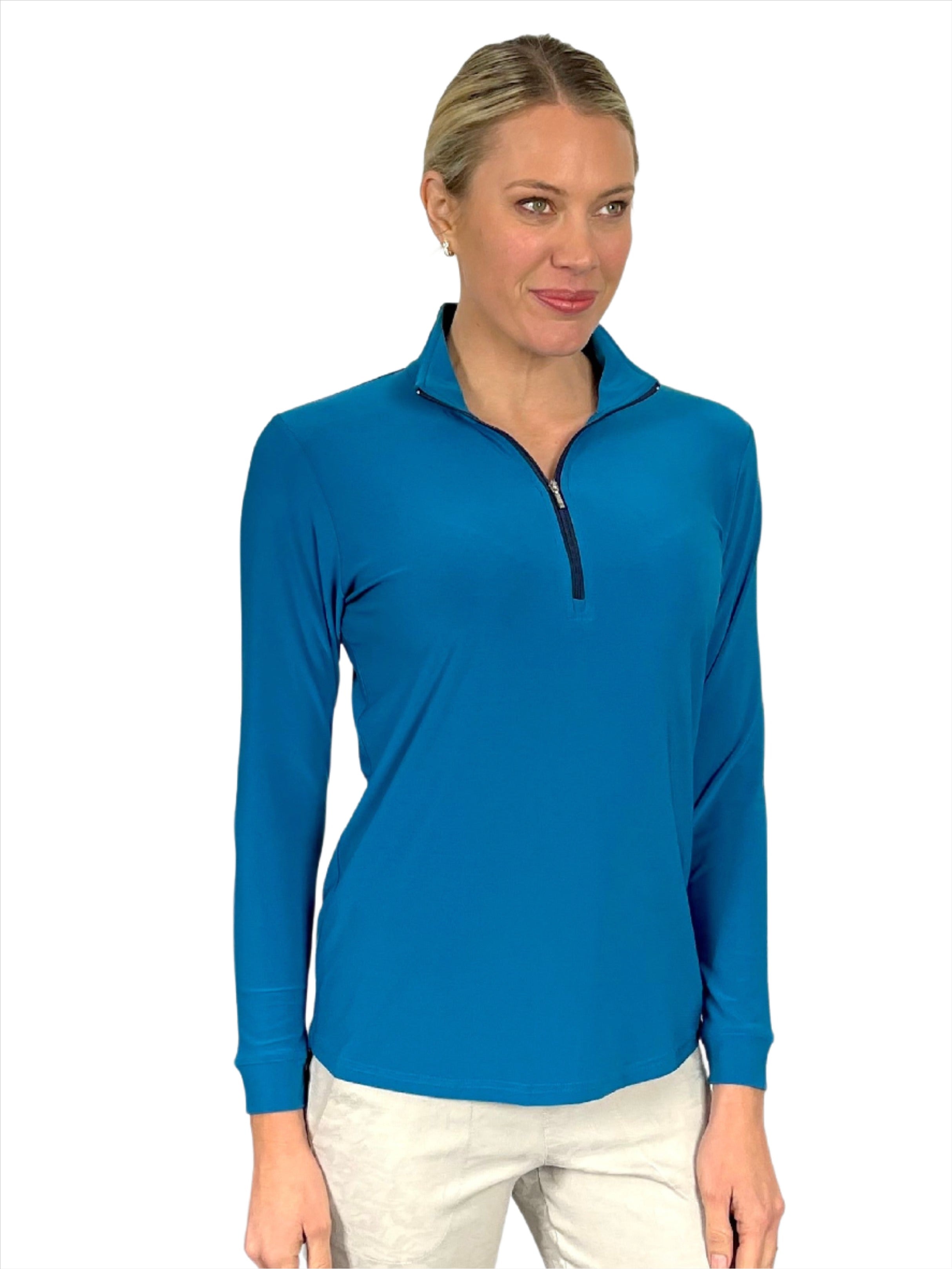 Teal Corsican Long Sleeve Polo - Shop Now