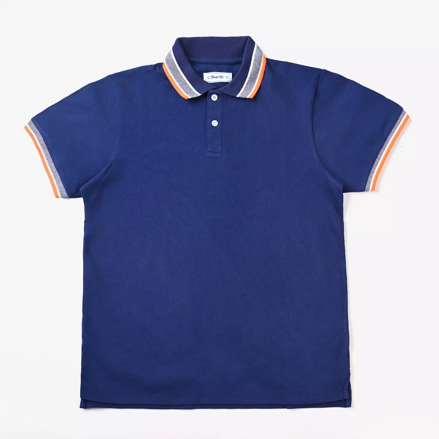 Teen Boys Navy Blue Pique Polo Shirt