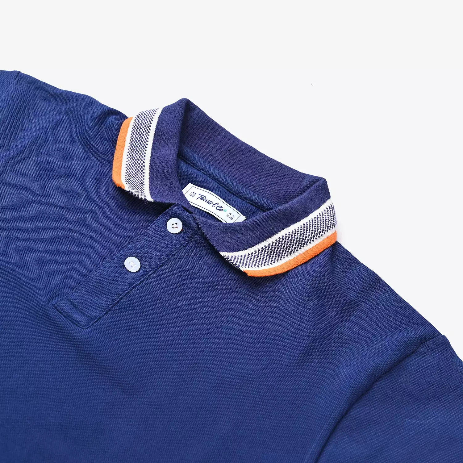 Teen Boys Navy Blue Pique Polo Shirt