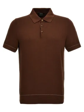 Textured Shirt Polo Brown