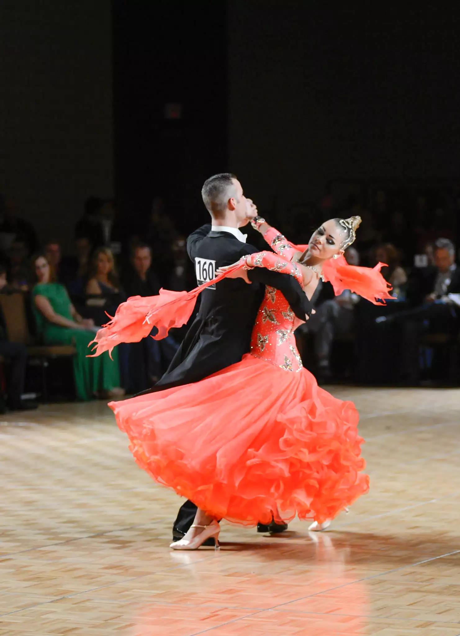 The result: Orange Standard Ballroom Dance Dress - Vibrant and Eye-catching