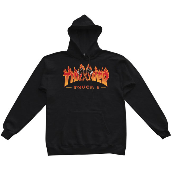 Thrasher black hood sweat truck 1