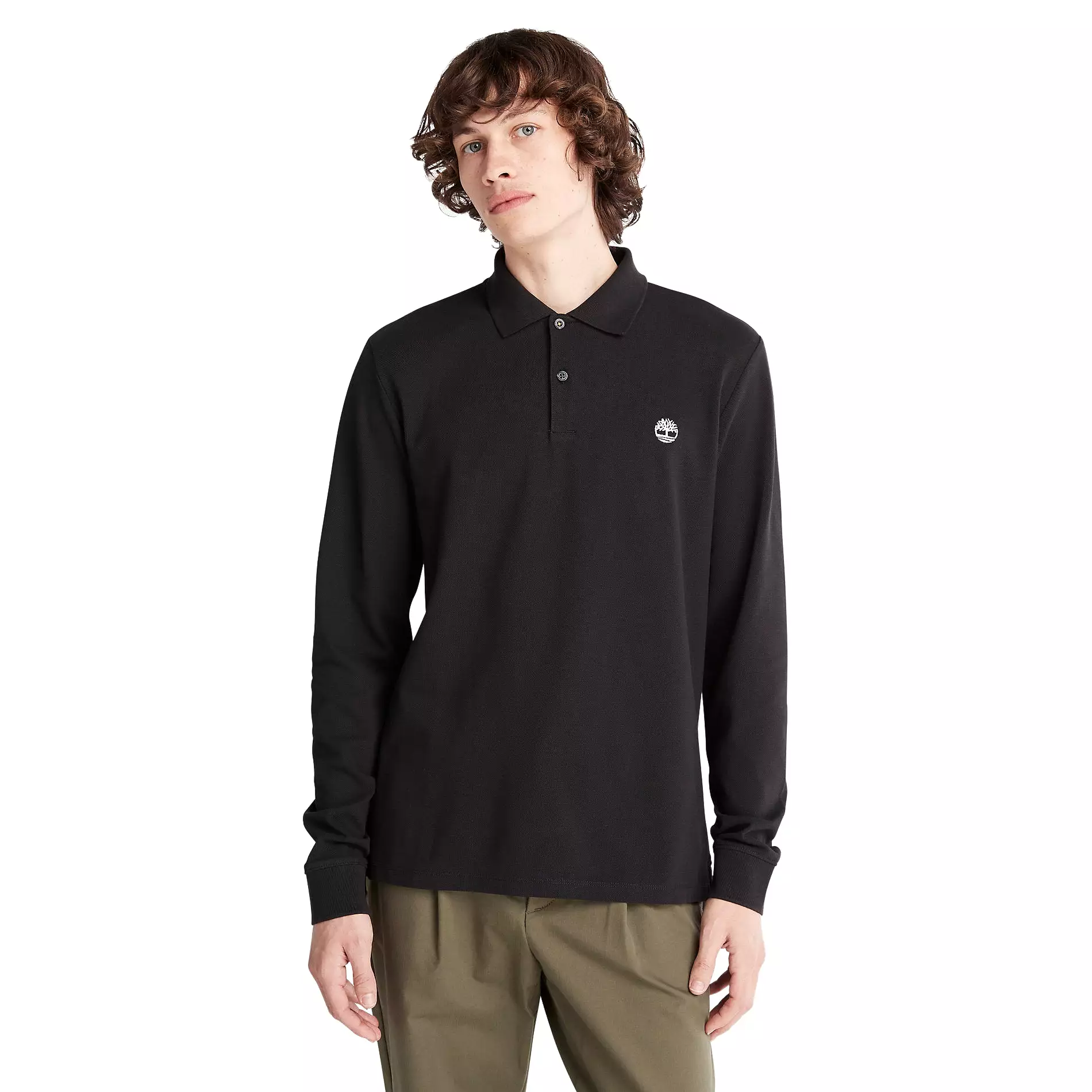 Timberland Men's Long Sleeve Millers River Pique Polo Shirt