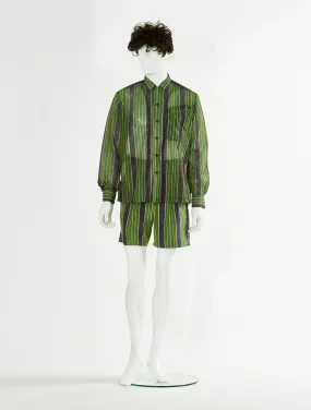 Toga Virilis Mesh Shirt with Green Print