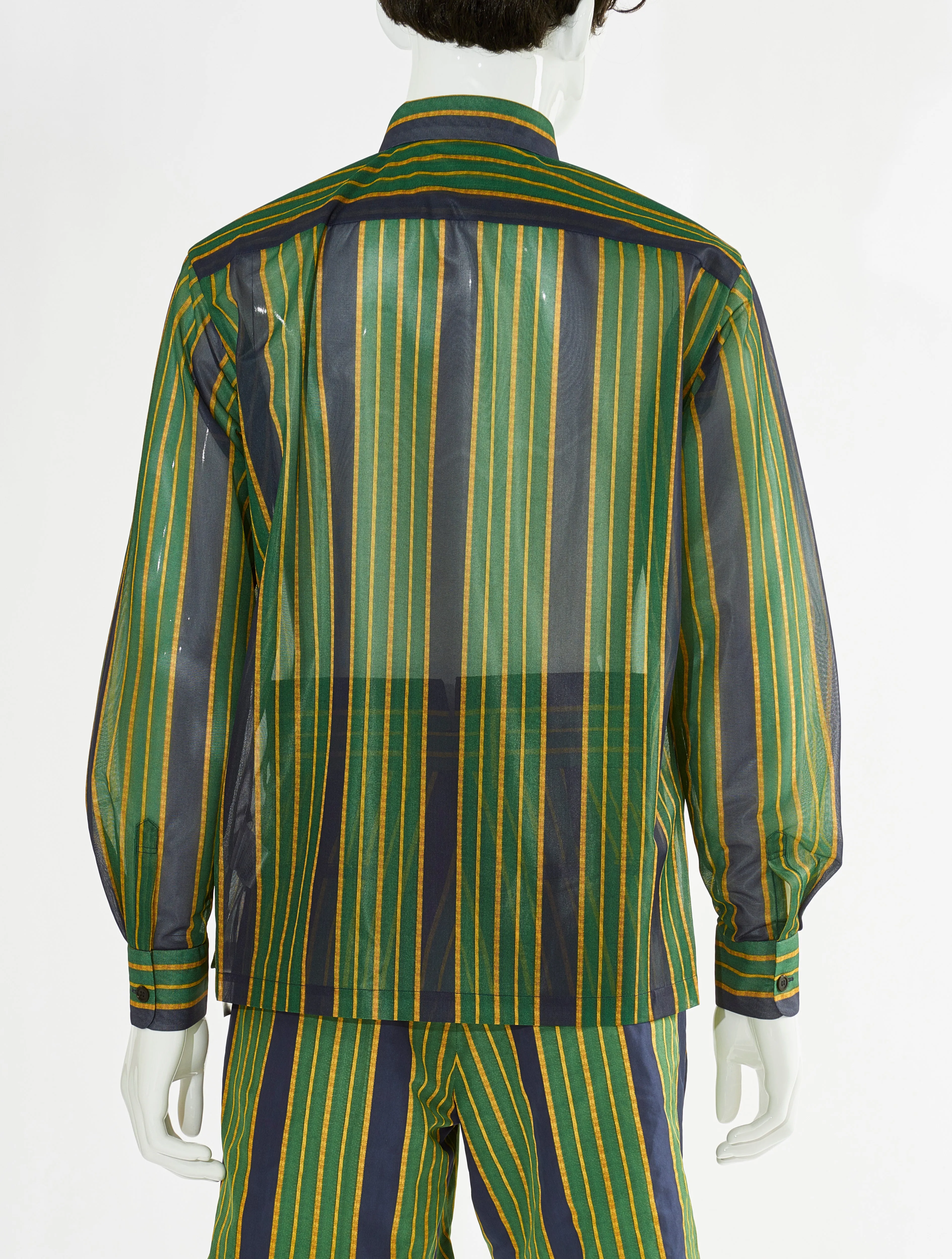 Toga Virilis Mesh Shirt with Green Print