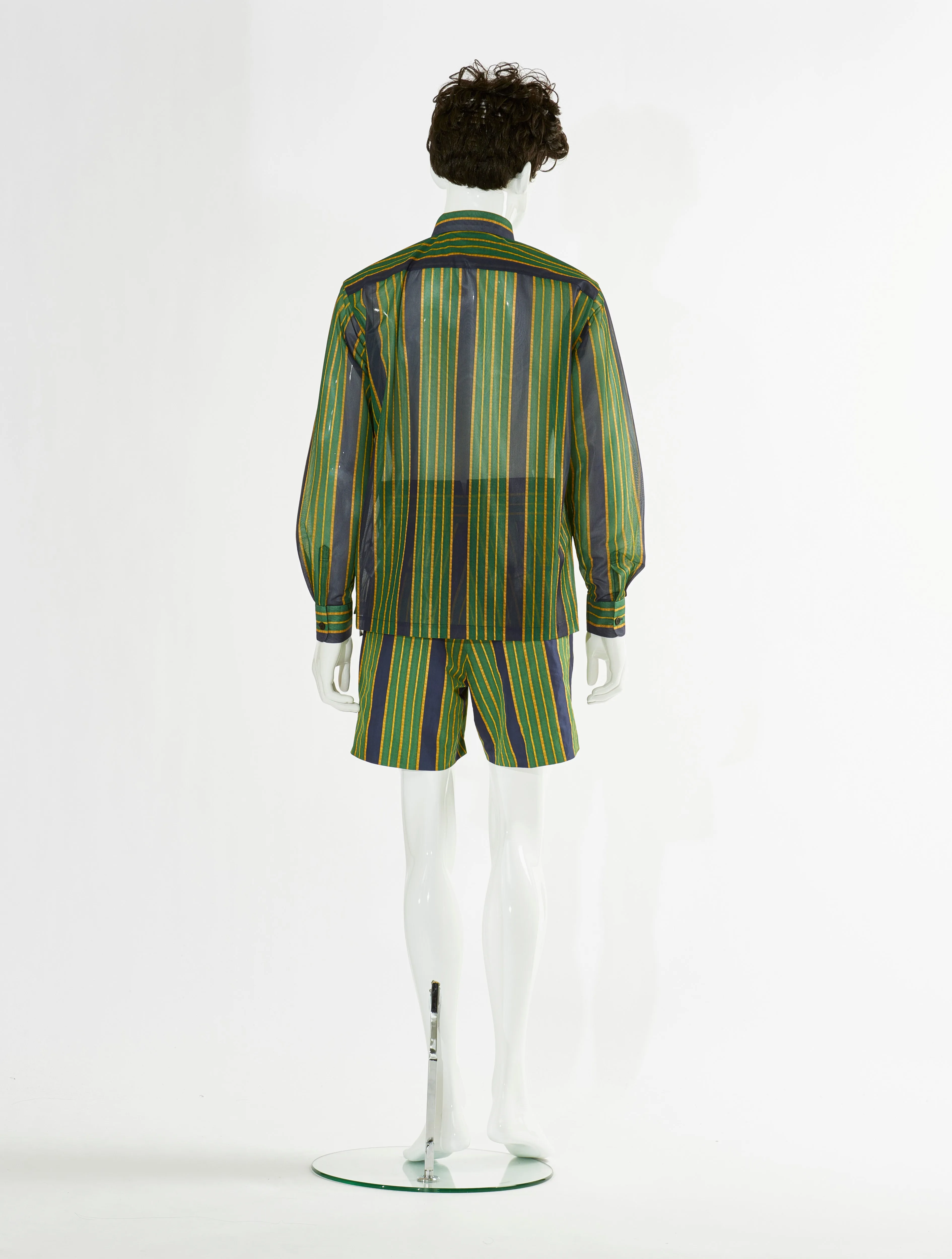 Toga Virilis Mesh Shirt with Green Print