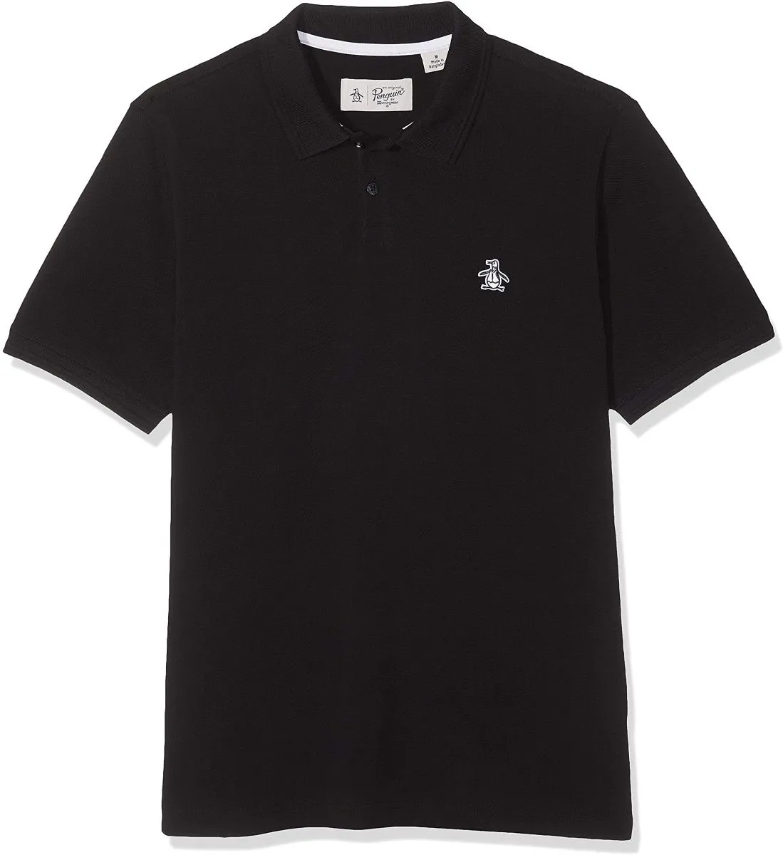 True Black Raised Rib Short Sleeve Polo Shirt by Original Penguin