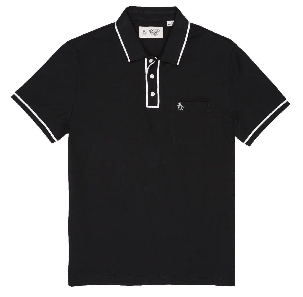 True Black Short Sleeve Polo Shirt by Original Penguin The Earl