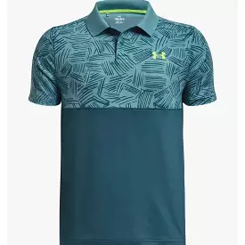 Under Armour Polo - Still Water/Lime Surge Palm Sketch