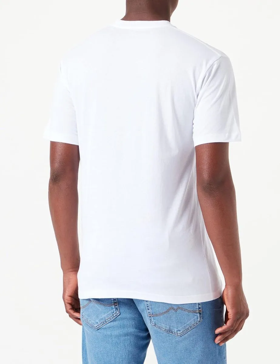 Vans Crew Neck T-Shirt with Checkered Logo in White and Black Colors