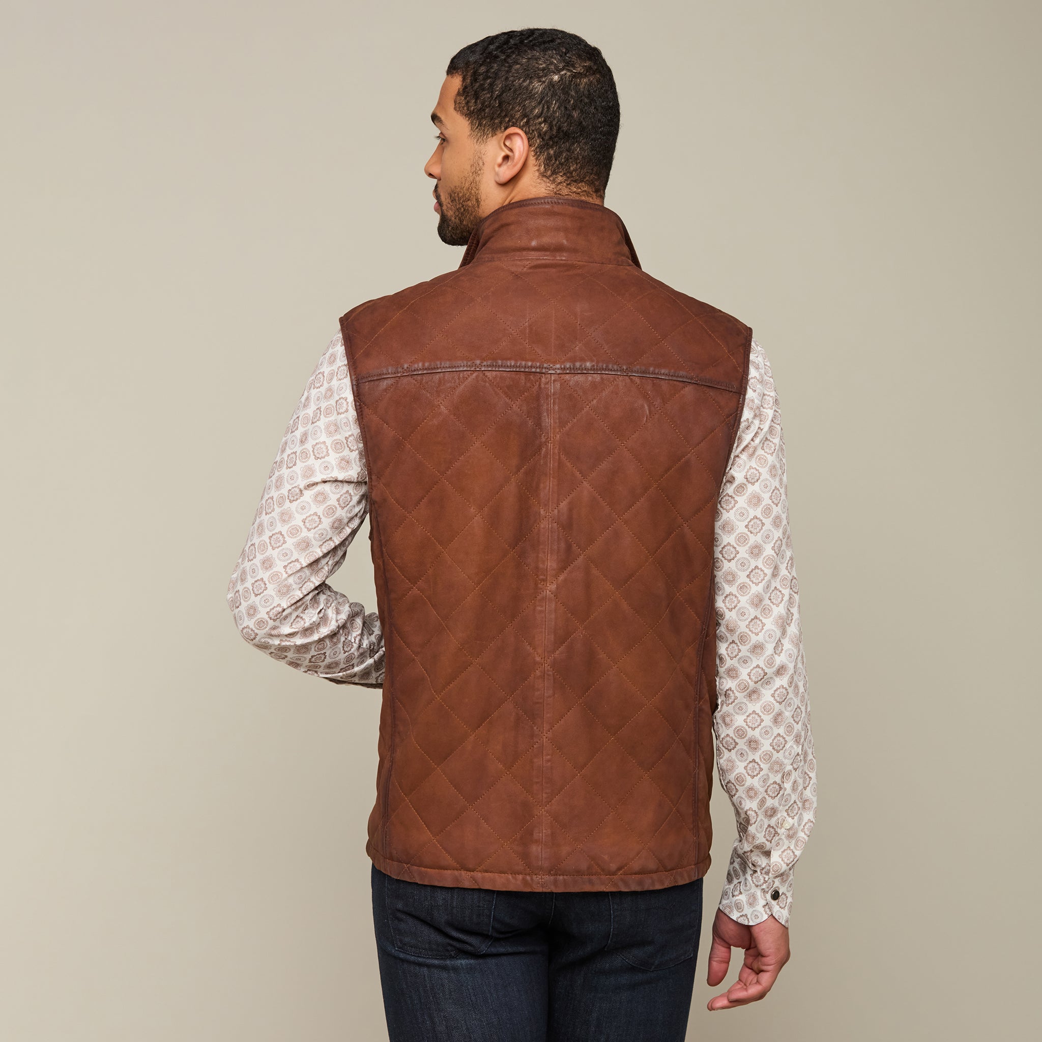 Waxed Suede Vest Bourbon