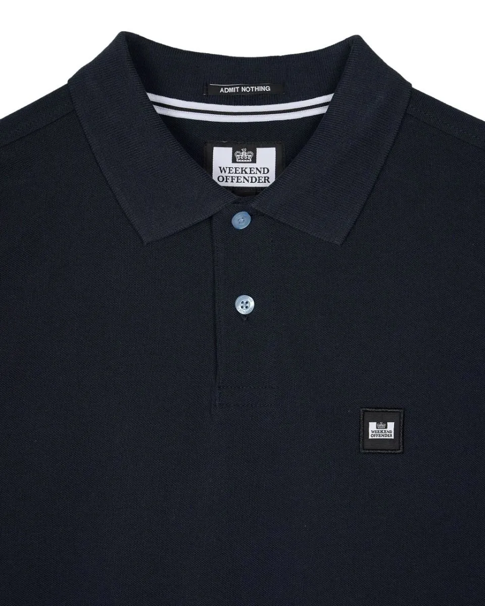 Weekend Offender Navy Caneiros Short Sleeve Polo Shirt