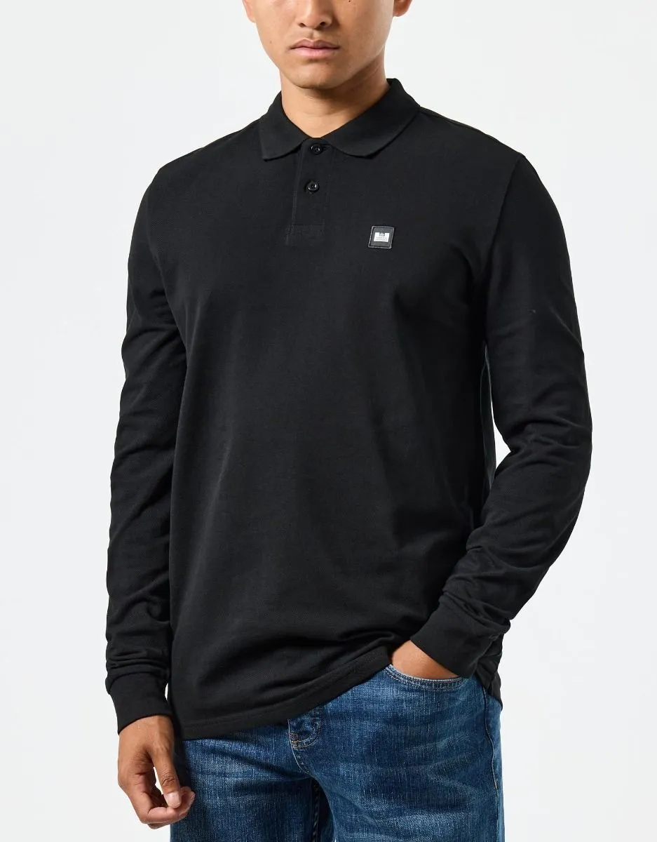 Weekend Offender Black Dice Long Sleeve Polo Shirt