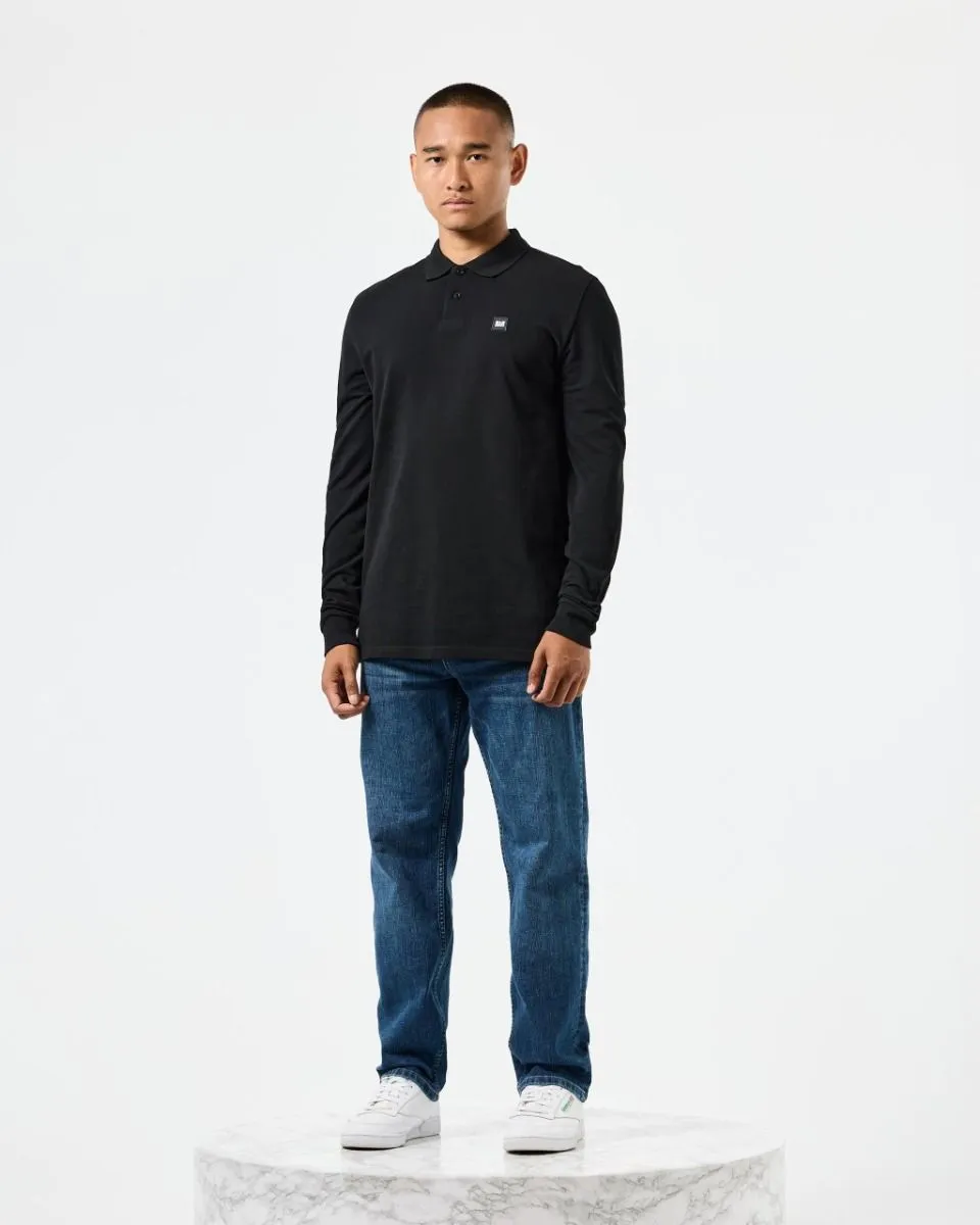 Weekend Offender Black Dice Long Sleeve Polo Shirt