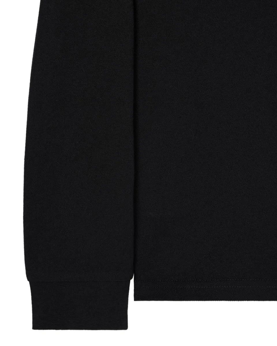 Weekend Offender Black Dice Long Sleeve Polo Shirt