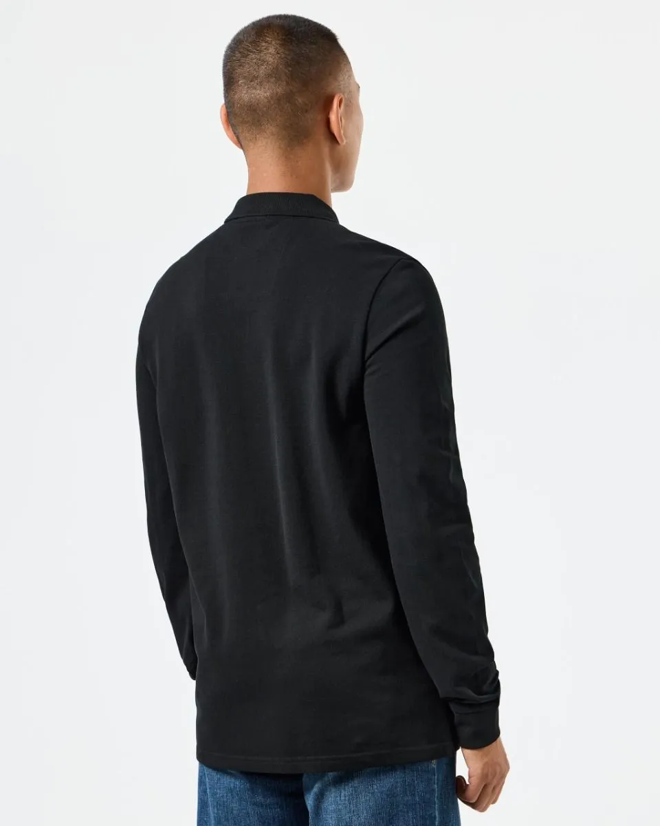 Weekend Offender Black Dice Long Sleeve Polo Shirt