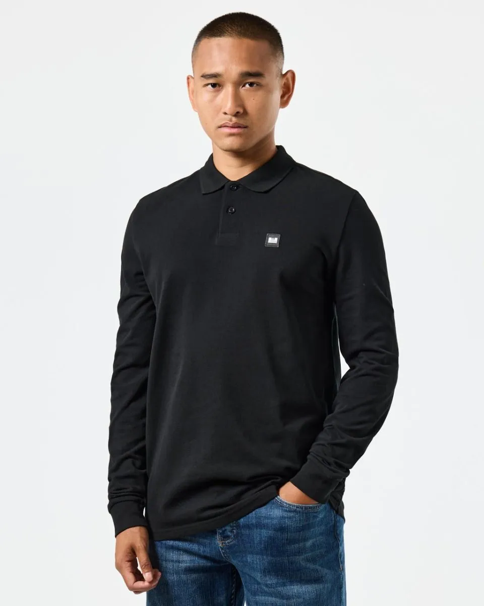 Weekend Offender Black Dice Long Sleeve Polo Shirt