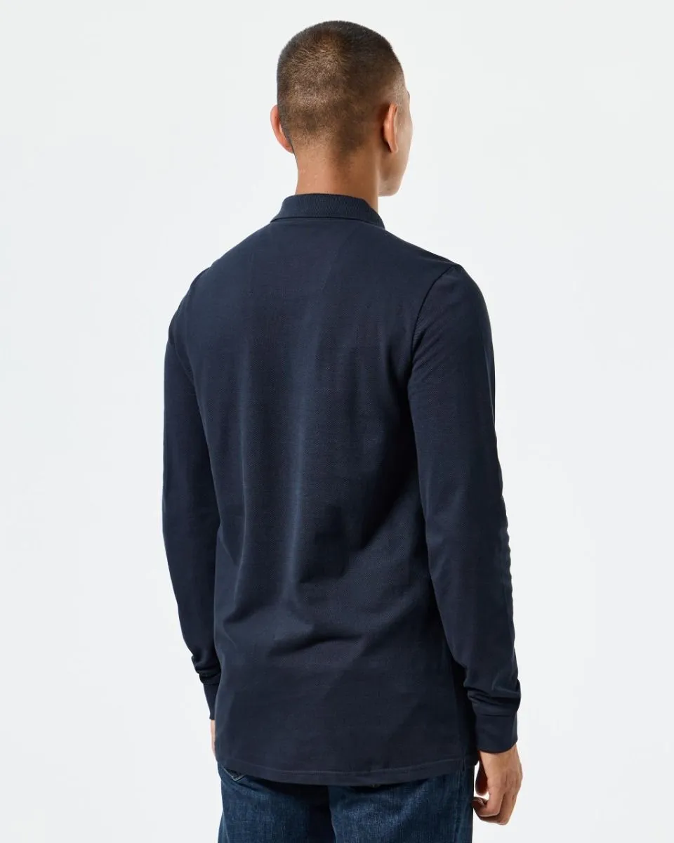 Weekend Offender Navy Dice Long Sleeve Polo Shirt