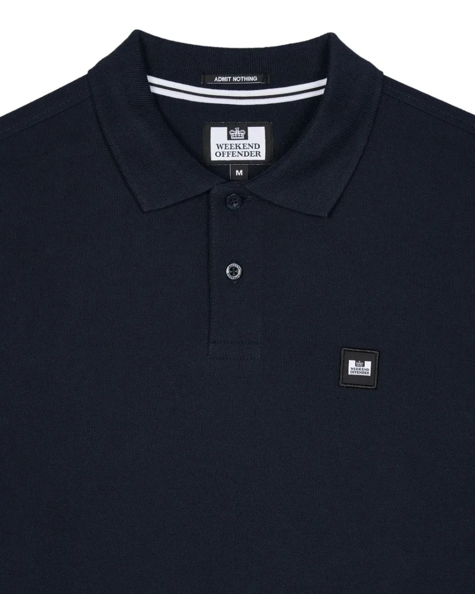 Weekend Offender Navy Dice Long Sleeve Polo Shirt