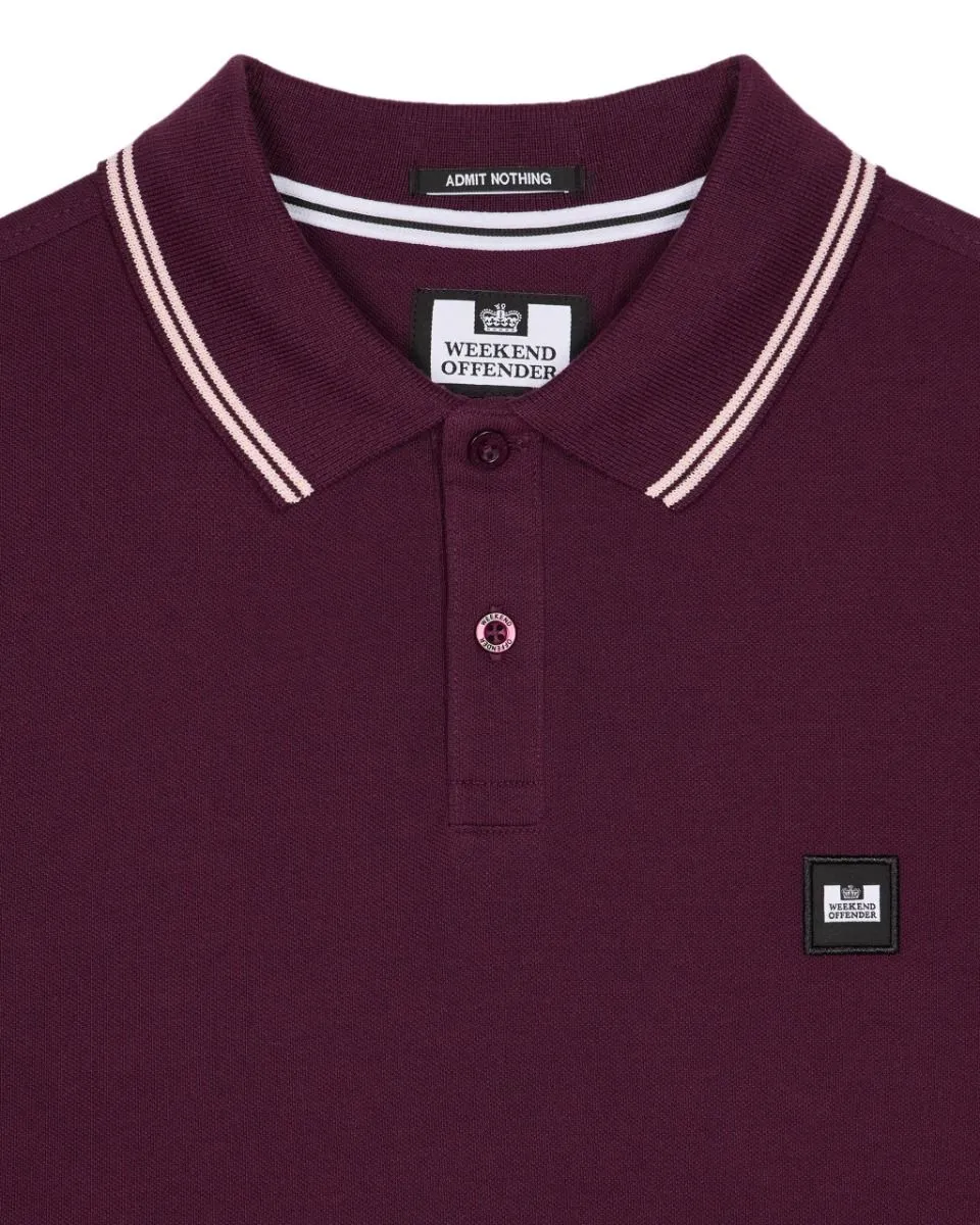 Weekend Offender Acai Berry Pale Blush Farina Double Tipped Polo Shirt