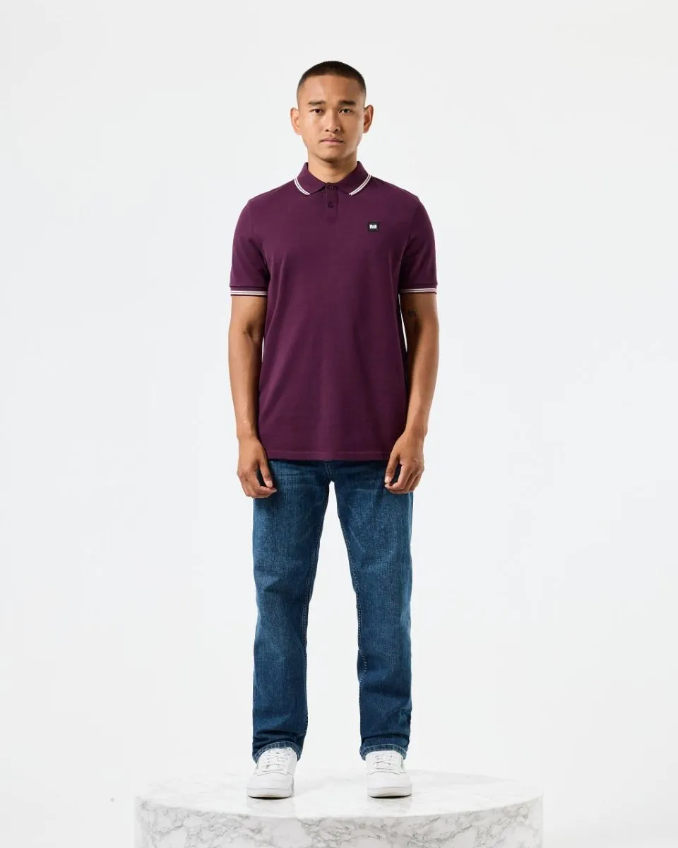 Weekend Offender Acai Berry Pale Blush Farina Double Tipped Polo Shirt