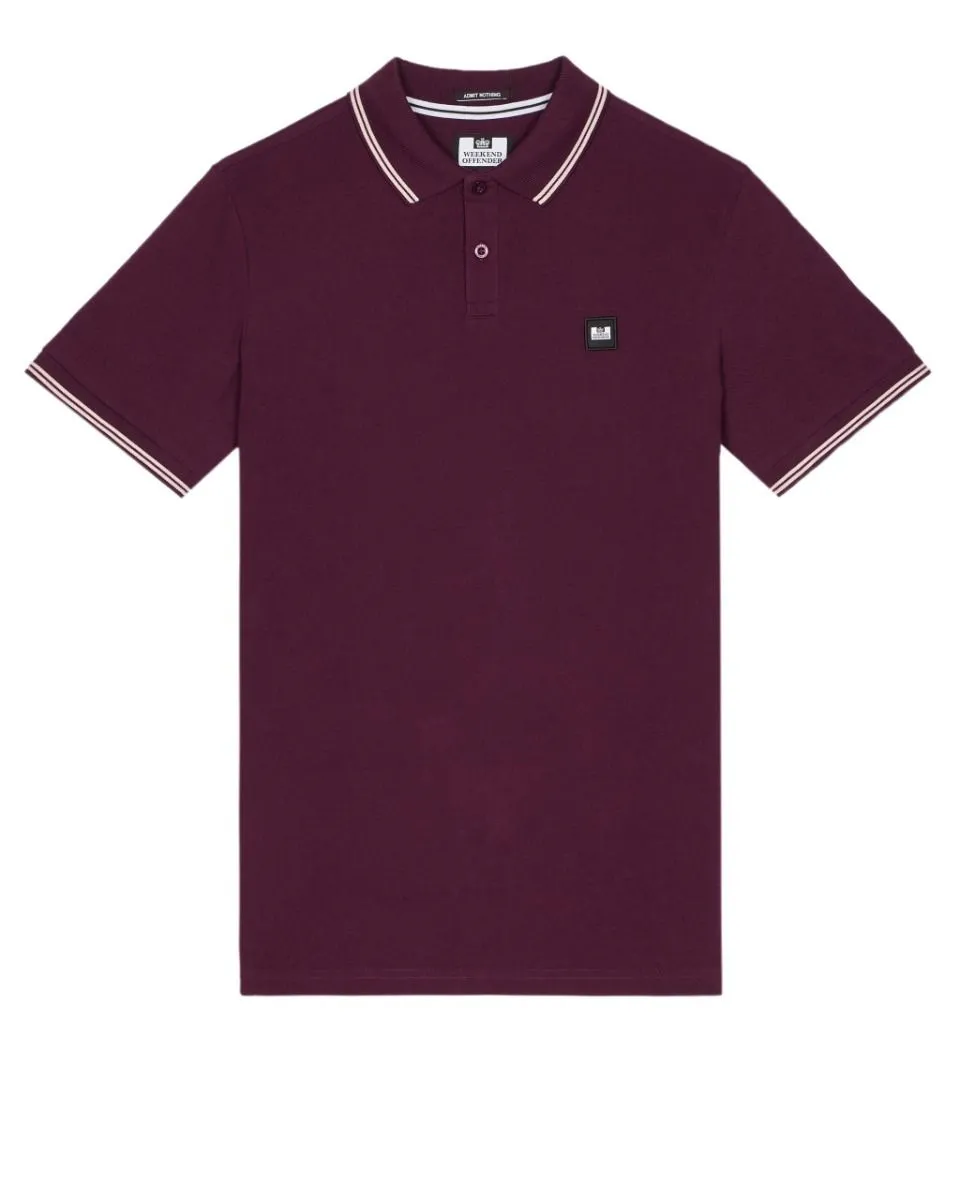 Weekend Offender Acai Berry Pale Blush Farina Double Tipped Polo Shirt