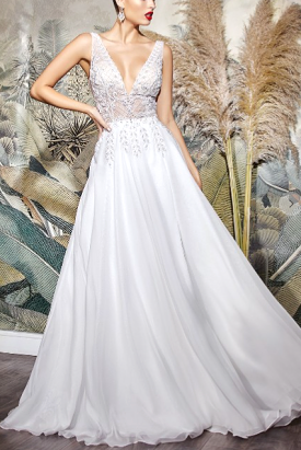 White A-Line Wedding Dress