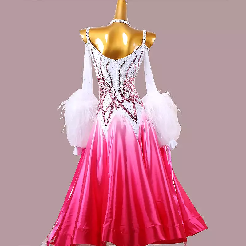 White and Pink Ballroom Dress MD1270