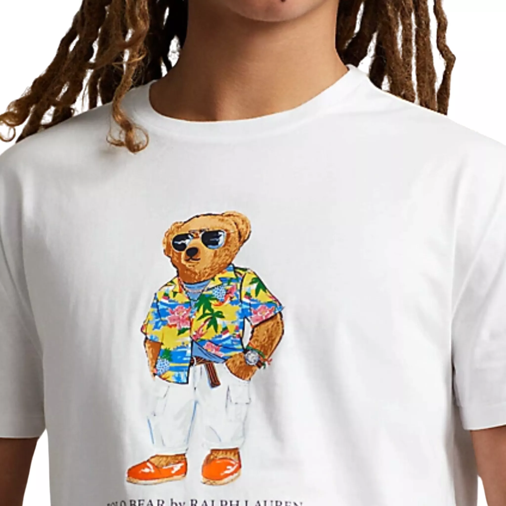 White Polo Ralph Lauren Classic Fit Polo Bear Jersey T-Shirt