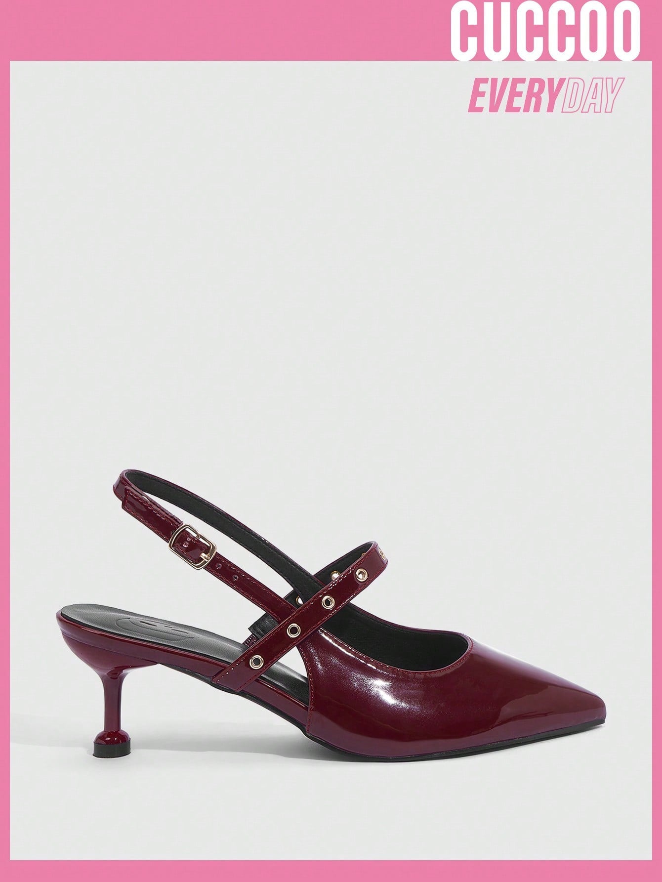 Wine Red Kitten Heel Pumps for Spring and Summer, Stylish Women's Shoes