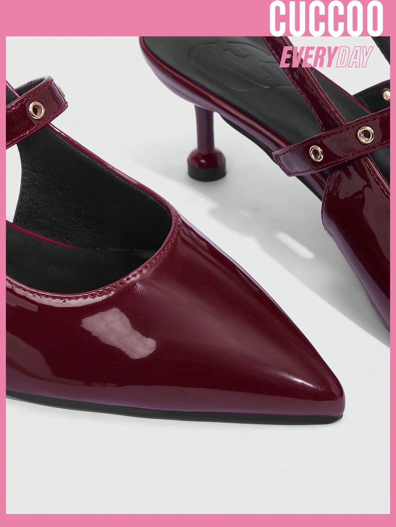 Wine Red Kitten Heel Pumps for Spring and Summer, Stylish Women's Shoes