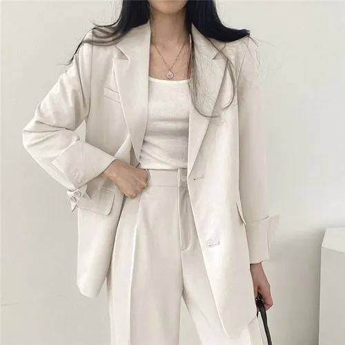 Women's Blazer Long Sleeve Blazers Button Formal Streetwear Solid Color