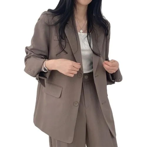 Women's Blazer Long Sleeve Blazers Button Formal Streetwear Solid Color