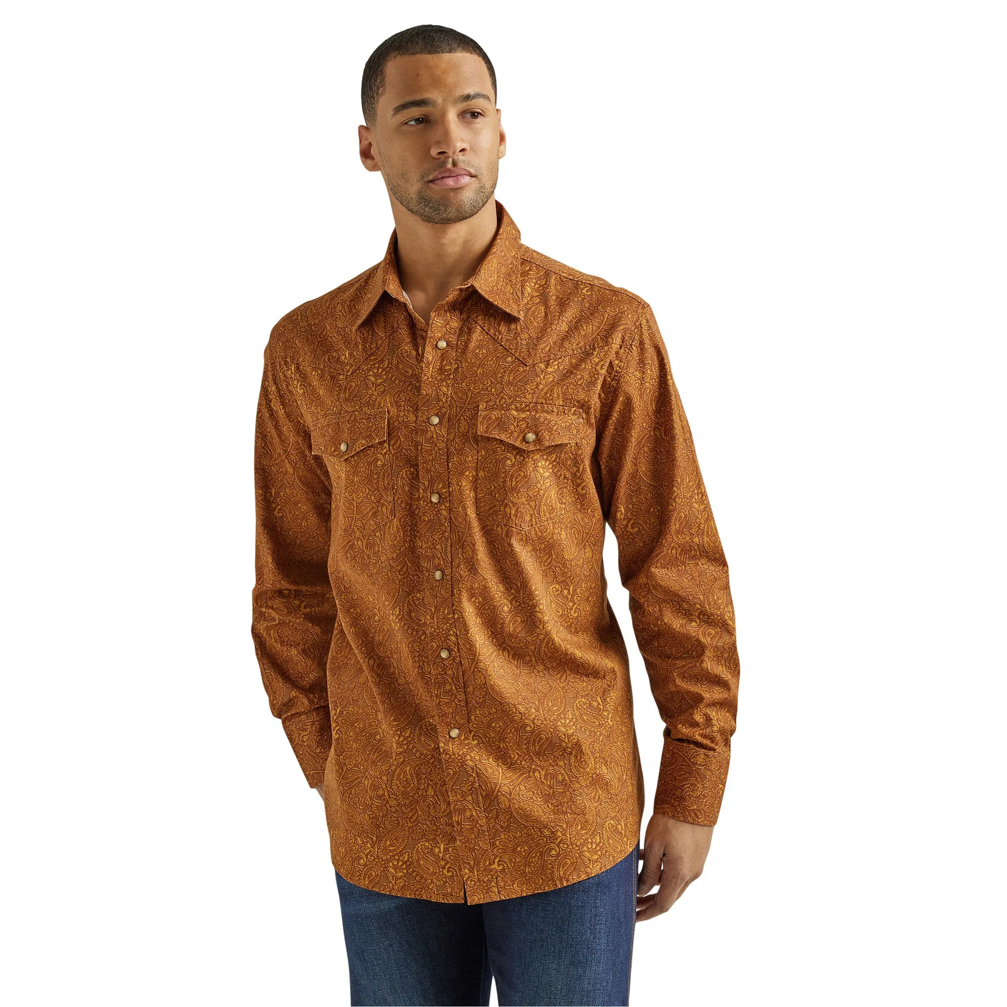 Wrangler Mens Brown Tool Print Shirt