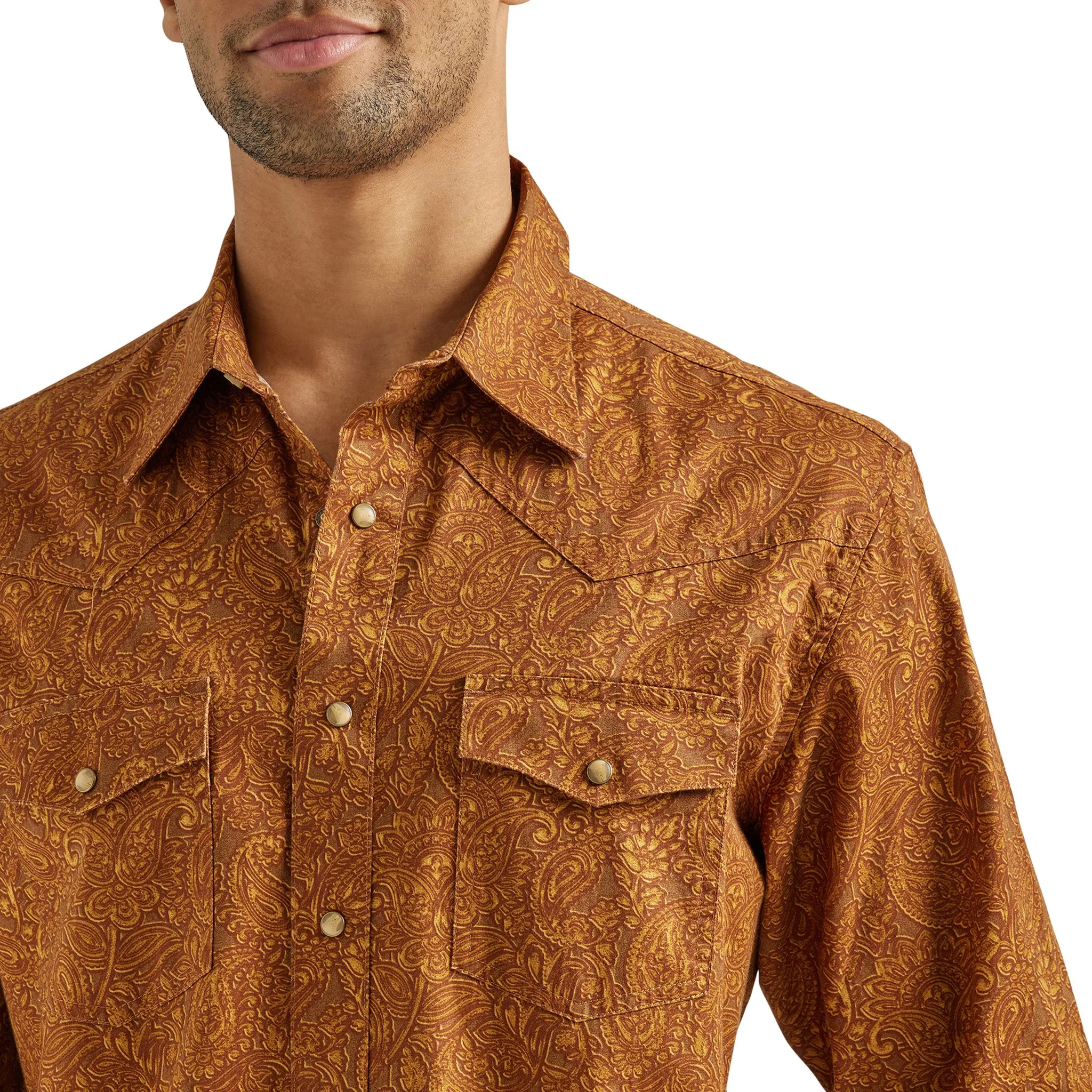 Wrangler Mens Brown Tool Print Shirt