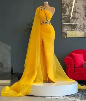 Long Yellow Prom Dresses